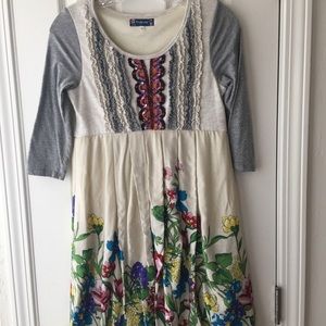 Truly Me 3/4 Sleeve Floral rayon dress